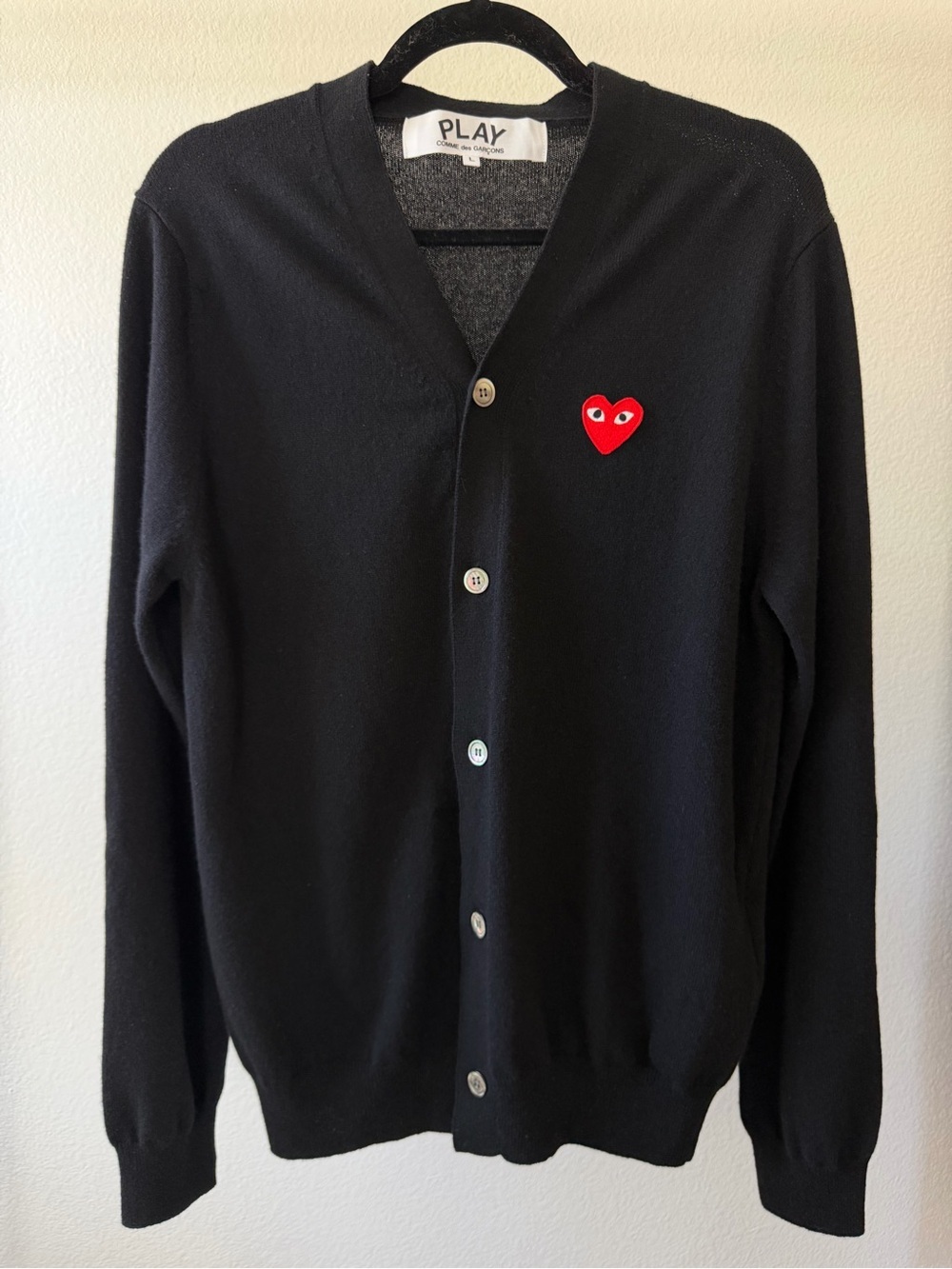 Comme De Garcons Play Wool Cardigan Size Large